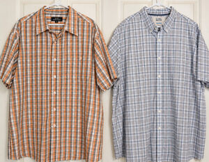~Men's Big & Tall Shirts Lot of 2 Croft & Barrow 3XB Marc Edwards 3X Plaid ~
